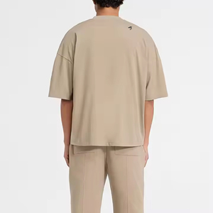 T-shirt épais 100 % coton personnalisable avec impression DTG et sérigraphie, logo, coupe décontractée, tissu tricoté pour homme - Product Image 3