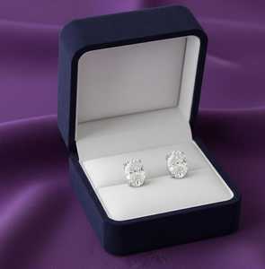 Pendientes ovalados de moissanita chapados en oro de 18 quilates, plata de ley 925, oro blanco o amarillo, elegante regalo de joyería - Product Image 4