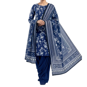 Dernier design de costume shalwar kameez pour femmes en tissu lawn à manches longues, vêtements décontractés pakistanais en lawn pour femmes - Product Image 5