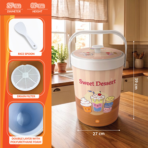 Seau à riz en plastique de qualité alimentaire Nandos Premium 17L rose brun, surface durable anti-rayures, double couche thermique, écologique - Product Image 4