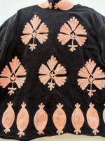 Veste en velours noir Suzani brodée, style bohème, manteau d'hiver, vêtement d'extérieur traditionnel, veste courte pour femmes, vente en gros