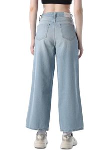 Jeans noirs à jambes larges et taille haute pour femmes - Product Image 2