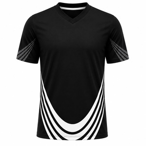 Ensemble d'uniformes de handball personnalisés haut de gamme pour hommes, col rond noir, en polyester/coton, anti-humidité, vêtements de sport d'équipe personnalisés - Product Image 5