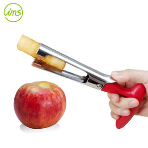 Herramienta para quitar el centro de las manzanas de acero inoxidable, removedor de semillas de frutas con dientes dentados y botón de liberación - Product Image 2