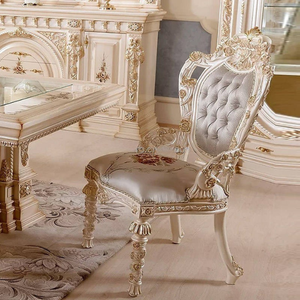 Luxury Neoclassical Style Dining Room Furniture Set Mahogany Wood Rectangular Dining Table Elegant Carved with <b>Buffet</b> <b>Cabinet</b> - Product Image 4