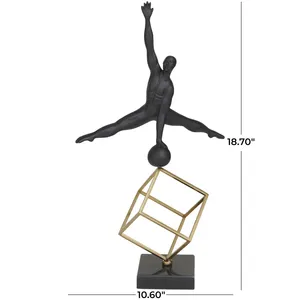 Sculpture abstraite en aluminium plaqué or, figurine de designer, accent moderne, décoration intérieure élégante, fait main, thème ferme caprine - Product Image 2