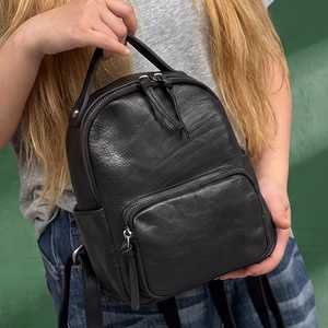 Mochila Mini de Cuero Genuino Personalizada OEM, Directo de Fábrica, Pequeña Mochila de Viaje Vintage de Cuero Real para Mujer, LSBP-0049 - Product Image 1