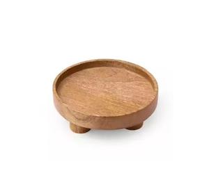 Assiettes Rondes Solides en Bois d'Acacia Naturel Incassable pour Hôtels – Vaisselle de Dîner et Service Pizza/Steak – Vente en Gros - Product Image 3
