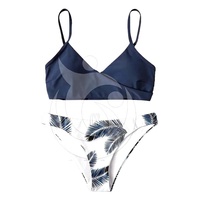 Bikini de Dos Piezas Sexy y Erótico para Mujer, Traje de Baño Triangular Sólido/Estampado de Secado Rápido, Antibacterial, Ecológico y con Protección UV