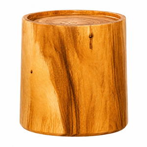 Table basse Monolith Drum Accent, finition miel, bois massif organique moderne, fabrication artisanale haut de gamme, non pliable, meubles de salon - Product Image 2