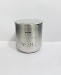 High Quality Stainless Steel Custom Metal Handmade Eco-Friendly Durable <b>Decorative</b> 8OZ Round Metal Candle holder & Candle <b>Jars</b> - Product Image 6