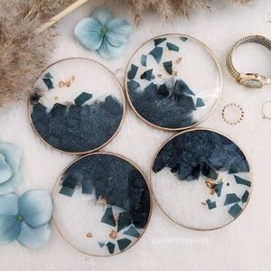 Durable Resin <b>Coaster</b> Set For Everyday Use Non Slip Heat Resistant <b>Drink</b> <b>Coasters</b> Designed For Modern Home Accessories - Product Image 5