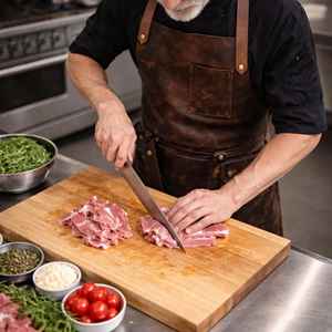 Professional Grade Leather <b>BBQ</b> Smoker Apron for Pitmasters-Genuine Leather Smell Proof Protection Grilling Gear LPN-0361 - Product Image 2