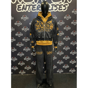 Conjunto de Sudadera con Capucha y Pantalones de Chándal de Algodón Térmico de Invierno de Alta Calidad Personalizado para Hombre, Estilo Oversize, Lavado, de 2 Piezas - Product Image 5