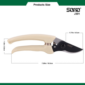 Tijeras de Podar Industriales de Acero Inoxidable SONO J301, Tijeras de Jardín Manuales con Hoja Curva para Recortar Plantas, Bonsáis y Ramas de Flores - Product Image 4
