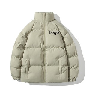 <b>Men's</b> Puffer <b>Jacket</b> Stand Collar Zipper Closure Windproof Casual Thick Polyester Filling Winter Wear Regular Fit - Product Image 6