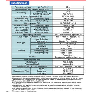 Purificateur d'air Sharp avec humidification KI-L80E-T - Product Image 1