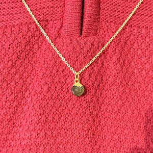 Collier en Moldavite Naturelle |   Collier en pierres précieuses électroplaquées sur chaîne plaquée or, bijoux de guérison, cadeaux pour petite amie - Product Image 3