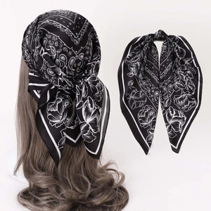 Cache-cou de cyclisme respirant à carreaux personnalisé pour toutes les saisons, foulard carré 55x55 en soie et polyester, bandana - Product Image 5