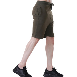 Men's Olive Solid Canvas Polyester/Nylon Bermuda Shorts Mid Rise <b>Elastic</b> Waist Pockets Casual Breathable Quick Dry Woven - Product Image 2