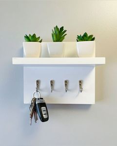 Handcrafted Solid Wood Wall Mounted <b>Key</b> Holder for Home Entryway Hallway Office Decorative <b>Key</b> Holder - Product Image 3