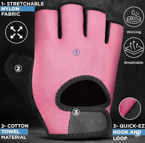 CLOVIX SPORTS Professional Gym Gloves Breathable Half Finger Fitness Mitts Non Slip Palm Weightlifting Gloves Hook Loop <b>Strap</b> - Product Image 5