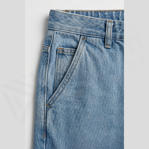 Jean en denim coupe droite délavé clair pour homme, taille haute, coupe classique, en coton, style décontracté, pantalon de printemps - Product Image 5