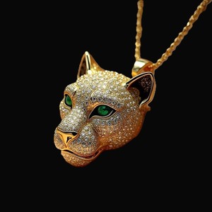 Colgante Hiphop Personalizado con Forma de Animal, Chapado en Oro, Moissanita VVS, Totalmente Engastado, con Engaste de Bisel Estilo Rapper, Colgantes y Dijes Finos para Hombre - Product Image 3