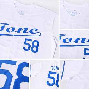 เสื้อซอฟต์บอลผู้หญิงสั่งทำพิเศษ สีขาวขอบน้ำเงิน คอวี แขนสั้น ทรงพอดีตัว พิมพ์ชื่อทีมและหมายเลข สำหรับผู้ใหญ่ ใส่ได้ทุกฤดู - Product Image 5