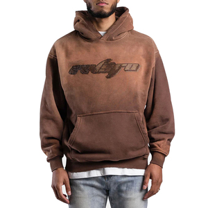 Sweat-shirts pour hommes 100% coton, couleur unie, surdimensionnés, avec strass, vente en gros en stock, meilleur prix, vêtements d'hiver - Product Image 4