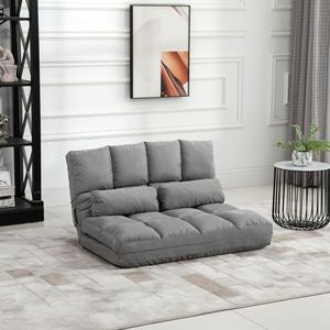 Divano Letto Convertibile con Struttura in Metallo e Imbottitura in Schiuma - Grigio, Pieghevole per Soggiorno e Camera da Letto - Product Image 2