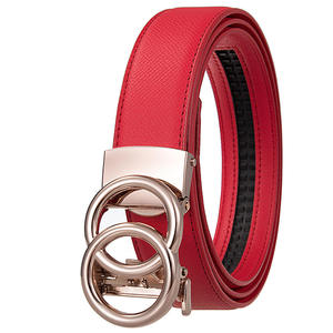 Cinturones Automáticos de Doble Anillo con Hebilla Dorada de 31MM para Mujer, Cinturón de Cuero Genuino con Trinquete para Hombre, Cinturón de Fábrica con Logotipo Personalizado - Product Image 2