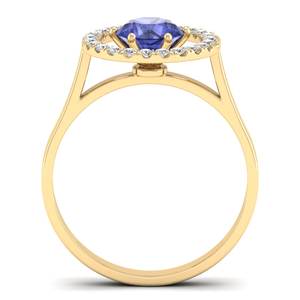 Bague Fine REYES en Or Jaune 14K avec Tanzanite Ronde Brillante de 0,84 Carat, Bijoux Moissanite Prix de Gros - Product Image 4