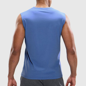 Men's Summer New Design Stretchy <b>Tank</b> <b>Top</b> Round Neck Cut Out Vest Running Wear Outdoor Fashion Breathable <b>Loose</b> Fit Quick Dry - Product Image 4