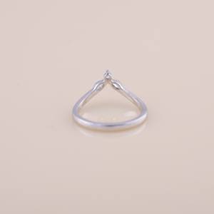 IGI Certified Marquise Diamond V-Shaped Contour Ring in <b>Solid</b> 925 Sterling <b>Silver</b> - Product Image 4