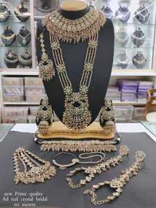 ชุดเครื่องประดับเจ้าสาวปากีสถานแบบดั้งเดิม สร้อยคอพร้อมต่างหู มงกุฎมังติกา ปาซา นาธ และฮัทฟูล ขายส่ง - Product Image 4
