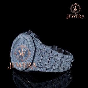 High Quality Stainless Steel Moissanite Diamond Hip Hop Wristwatch with Waterproof Design for Business Travel Casual Wear - Product Image 1