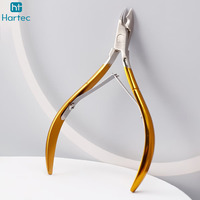 Coupe-cuticules professionnel en acier inoxydable doré poli miroir, coupe-ongles tranchant à large ouverture pour doigts larges