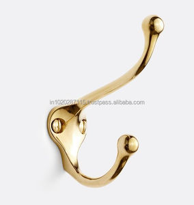 Ganchos de pared de latón elegantes de estilo antiguo con grabado elegante para paredes de sala de estar o pasillo. - Product Image 5