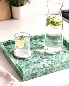 Pure Bone and Resin Inlay Serving <b>Tray</b> Dinning Table Decorative Serving <b>Tray</b> for Home Hotel & Restaurant Hot Supplies - Product Image 6