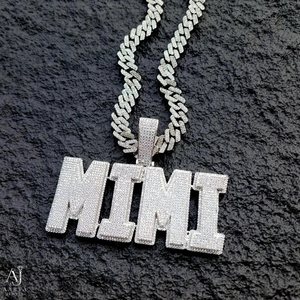 Collar AARVA JEWELS con Colgante de Letra en Moissanita Chapado en Oro, Estilo Hiphop, para Hombre, Certificado IGI, para Uso Diario - Product Image 4