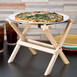 Support à pizza en bois fait main, présentoir de cuisine pour servir et exposer les pizzas, idéal pour les amateurs de pizza, restaurants et cafés - Product Image 1