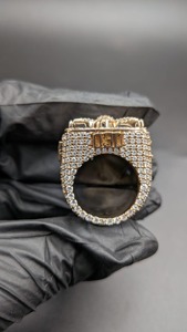 Anillo de Plata 925 de Lujo con Moissanita, Diseño de Águila, Chapado en Oro Amarillo, Estilo Hip Hop, Anillo Grueso para Hombre - Product Image 5