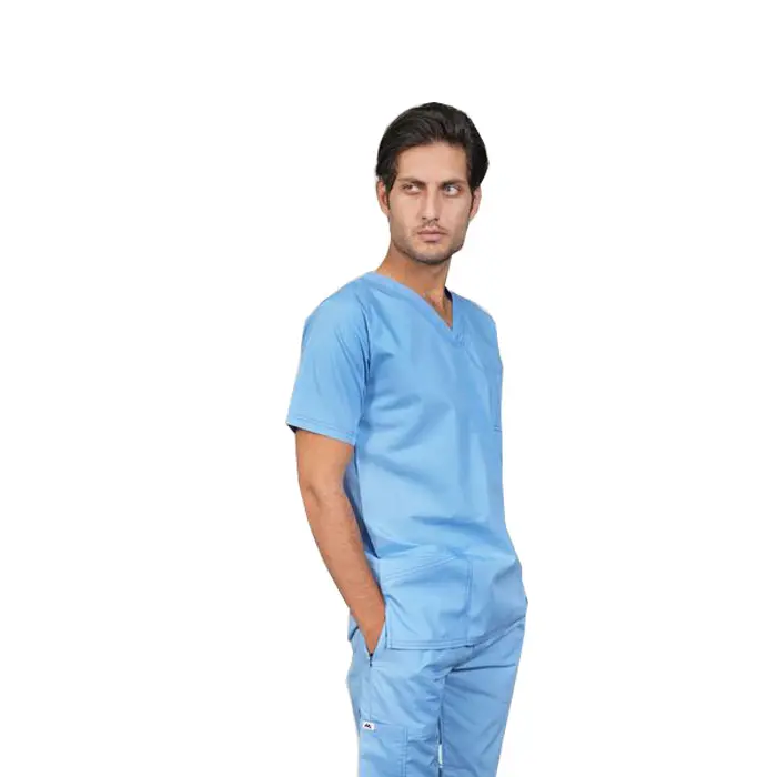 Best selling spandex breathable Male/female scrubs hospital uniform men doctor sets royal blue In Blue At Wholesale