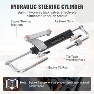 Kit di Sterzo Idraulico Fuoribordo 90HP per Imbarcazioni Marine, Pompa Timone, Cilindro Blocco a Due Vie, Sistema da 24 Piedi, Parti e Accessori - Product Image 5
