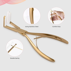 Nuevas Pinzas de Acero Inoxidable para Extensiones de Cabello, Colores Personalizados, Mango Dorado, Cuidado del Cabello, Estilismo, Uso en Salón - Product Image 3