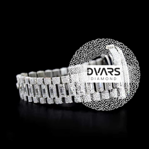 นาฬิกาข้อมือเพชรควอตซ์คริสตัลแซฟไฟร์พรีเมียม สี D ระดับความสะอาด VVS1 โมอิสซาไนต์ ตัวเรือนอัลลอยด์ กลไกความแม่นยำสูง หรูหรา ทันสมัย - Product Image 3
