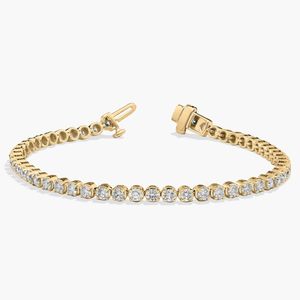 14K White <b>Gold</b> Round Cut Lab Grown Diamond Classic Tennis Bracelet Four Prong <b>Set</b> IGI Certified Luxury Gift Jewelry for Women - Product Image 3