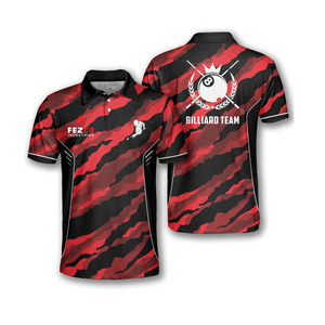 Camisa Polo de Billar para Hombre con Estampado de Calaveras y Bola 8, Casual, Manga Corta, Tejido de Poliéster, Diseño de Billar - Product Image 2