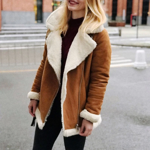 Dernières tendances en matière de vestes en cuir surdimensionnées pour femmes, manteau en cuir de couleur marron, vestes en PU pour femmes - Product Image 2